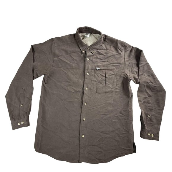 North Face Shirt Mens Large Button Down Outdoor Hiking Lined Modal Blend Pocket - Picture 1 of 15